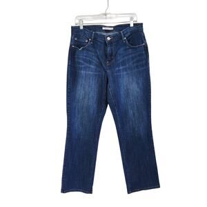Levi's 505 Mid Rise Straight Leg Jeans Pockets Dark Wash Blue Denim Size 31